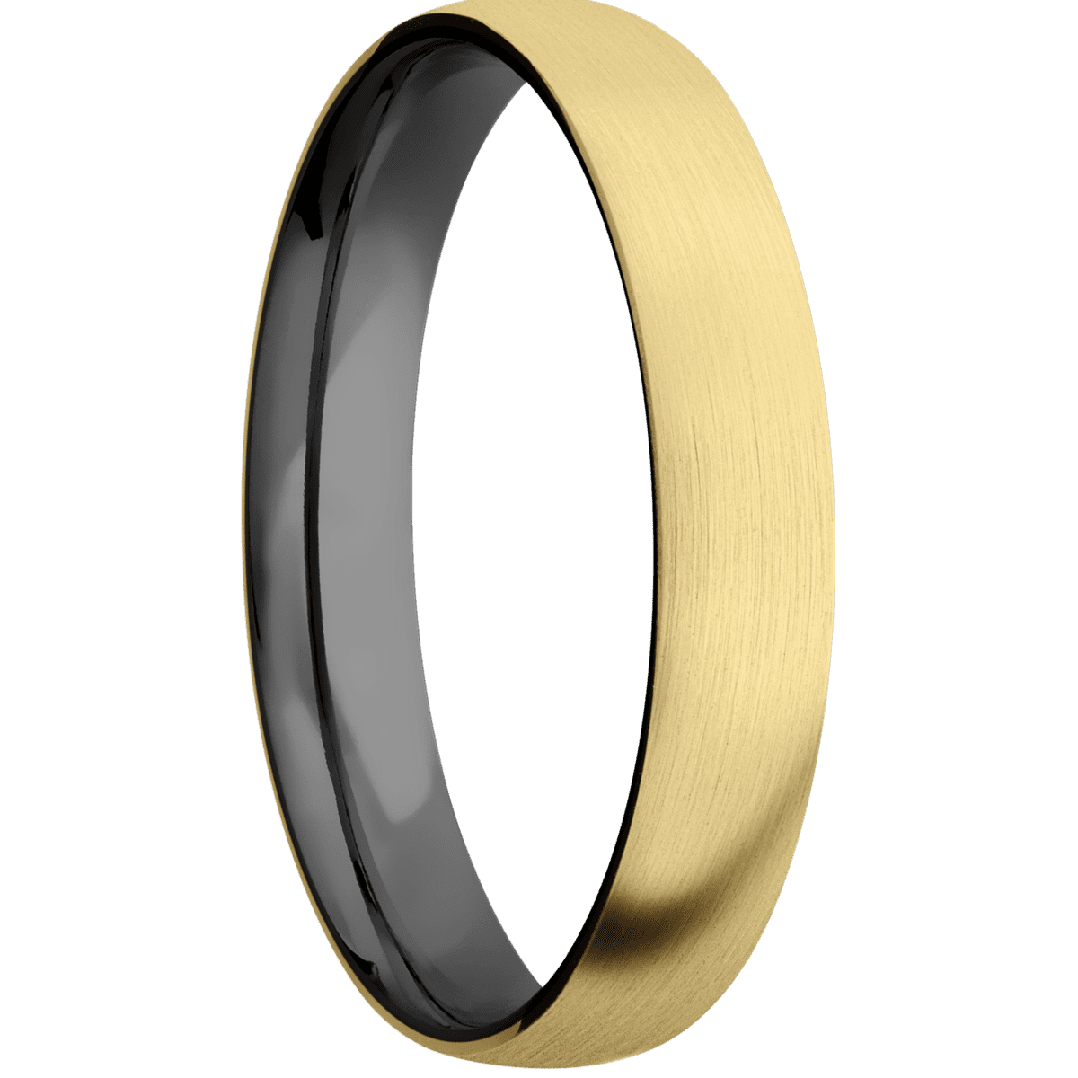 14K Yellow Gold + Satin Finish + Zirconium