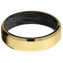 10K Yellow Gold + Satin , Polish Finish + Forged Carbon Fiber