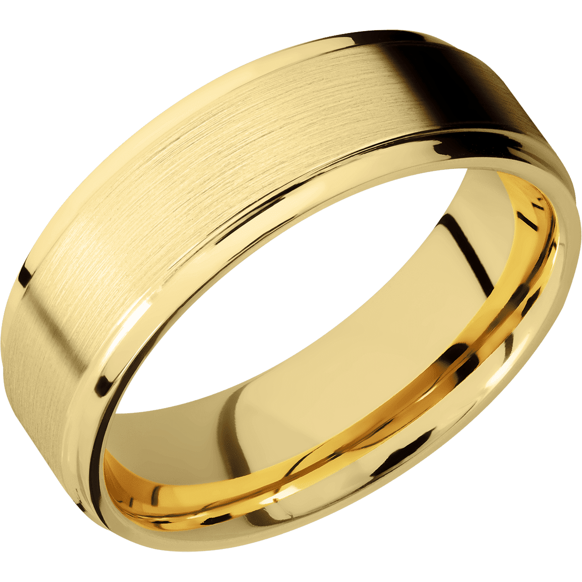 14K Yellow Gold + Satin , Polish Finish