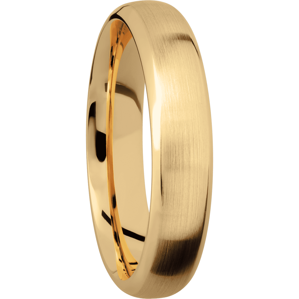 14K Yellow Gold + Satin , Polish Finish