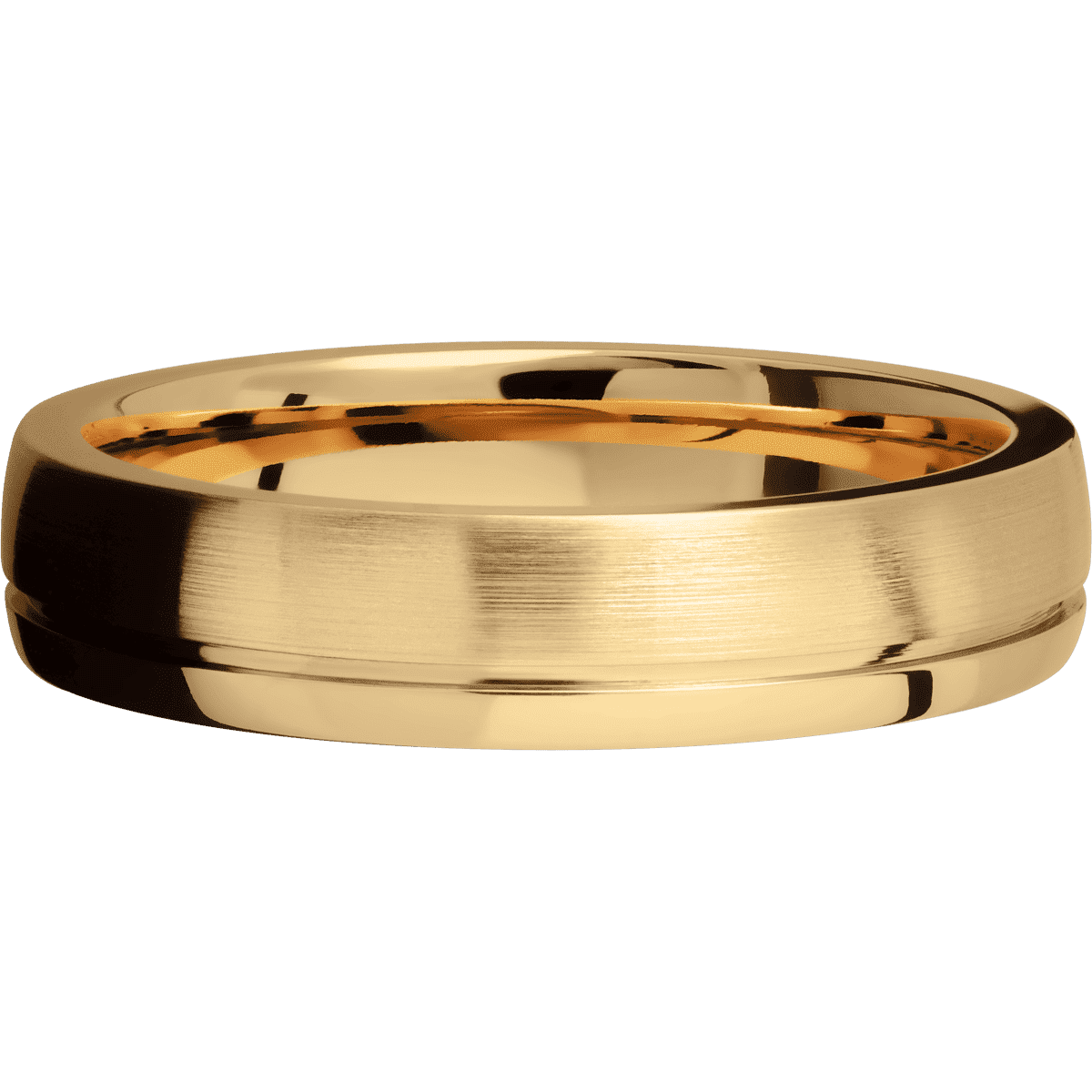 14K Yellow Gold + Satin , Polish Finish