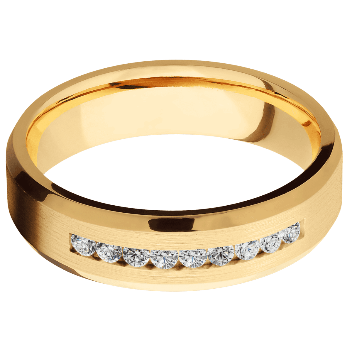 14K Yellow Gold + Satin , Polish Finish