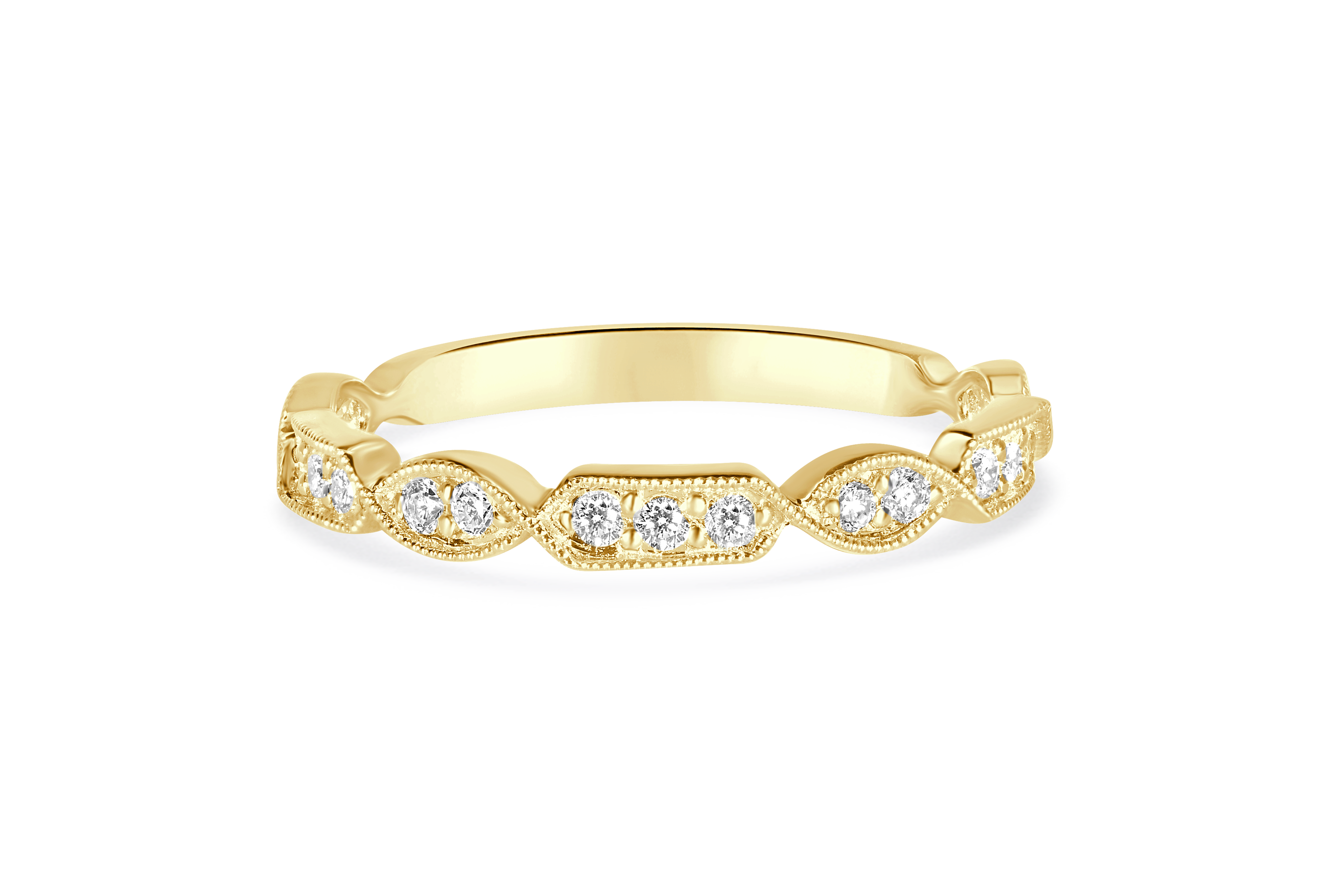 14K Yellow Gold Stackable Diamond Band