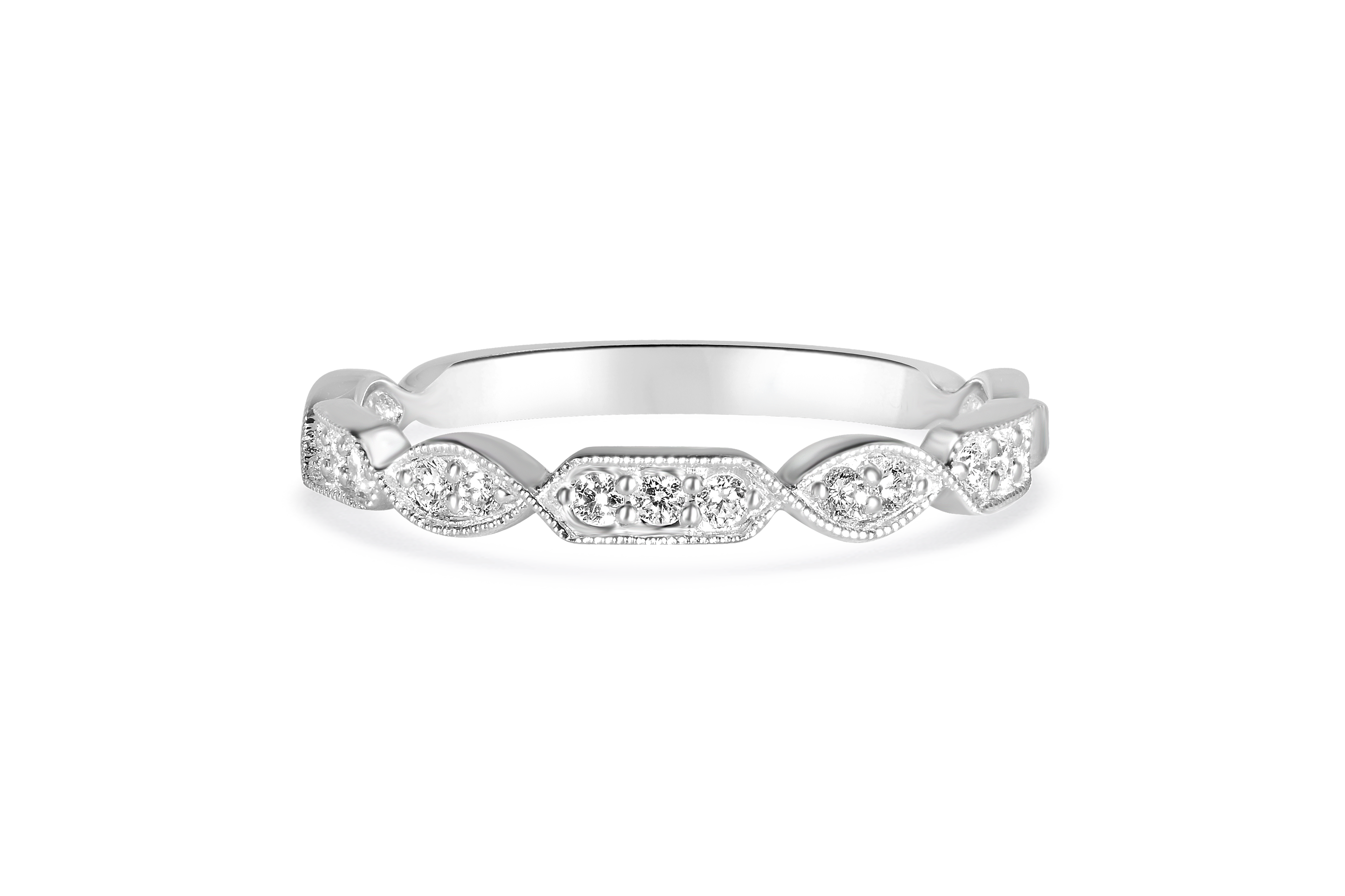 14K White Gold Stackable Diamond Ring