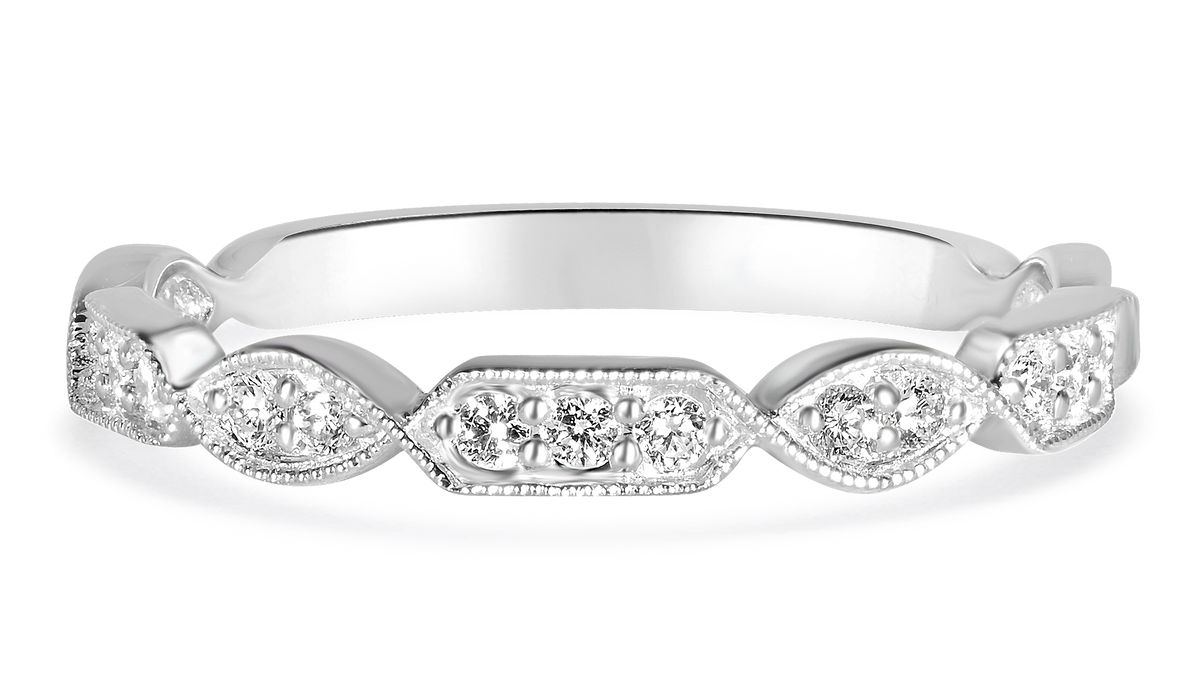 14K White Gold Stackable Diamond Ring