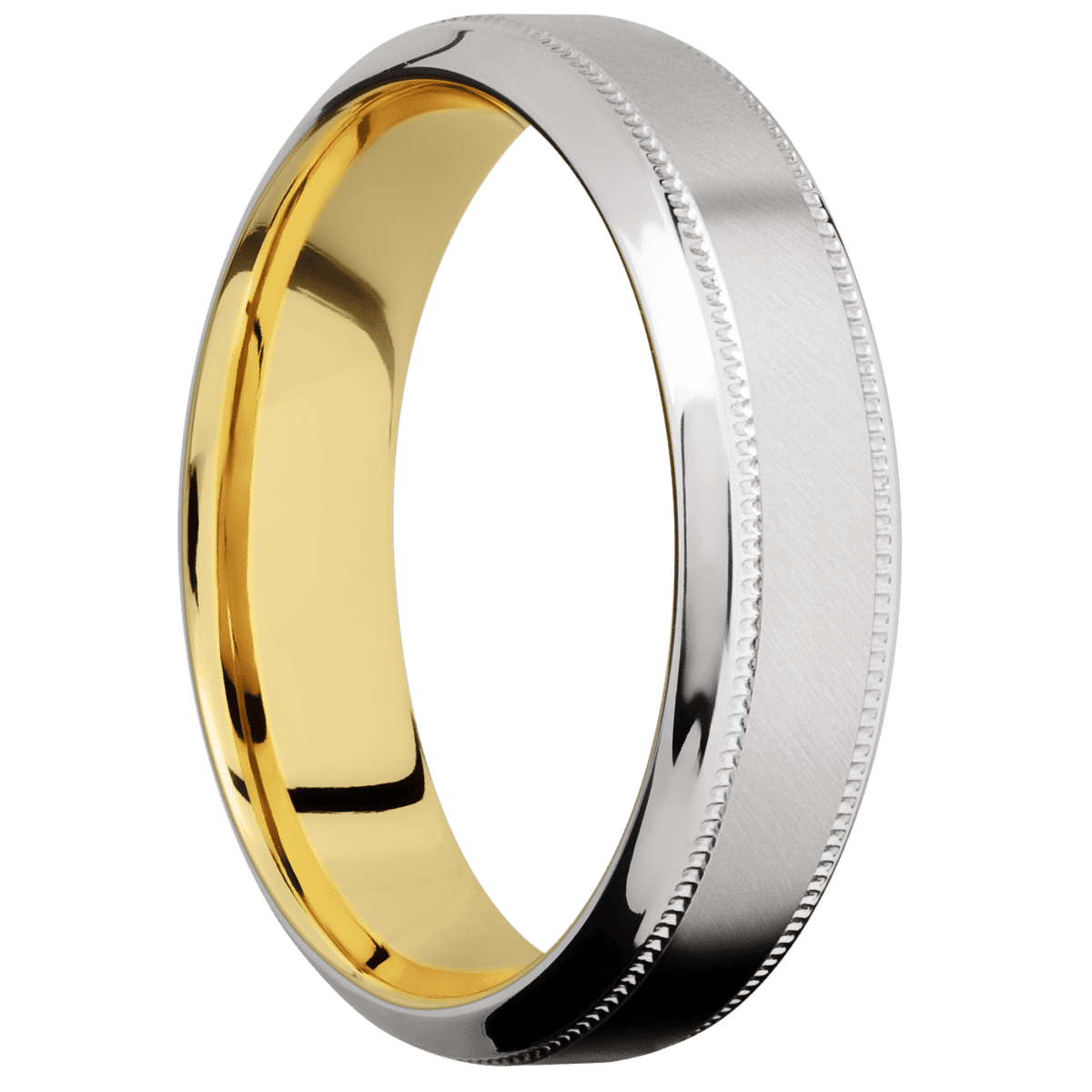 Platinum + Anglesatin , Polish Finish + 14K Yellow Gold