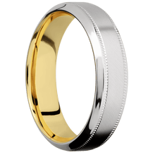 Platinum + Anglesatin , Polish Finish + 14K Yellow Gold