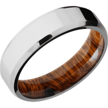 10K White Gold + Polish , Polish Finish + Desert Iron Wood