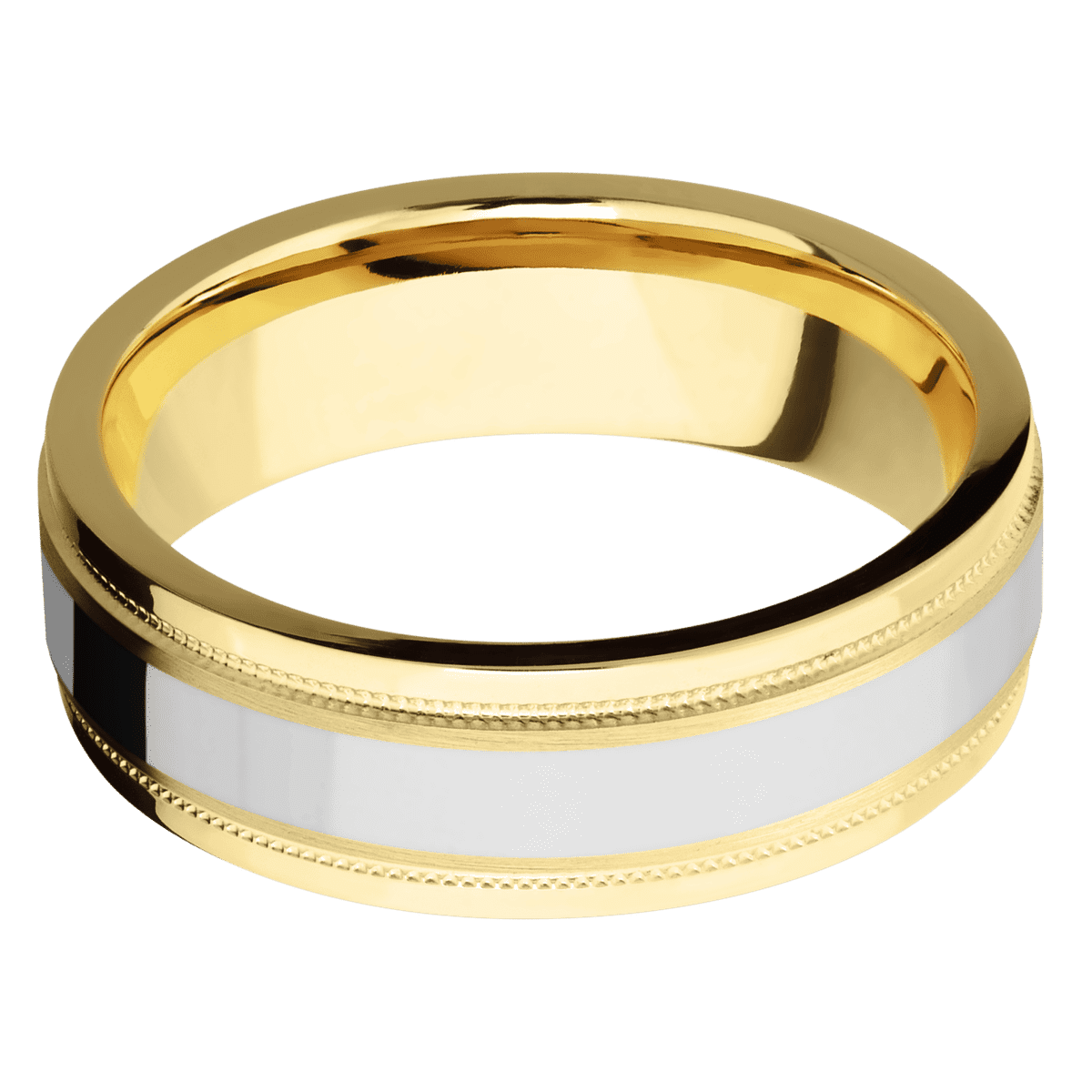 10K Yellow Gold + Satin , Polish Finish