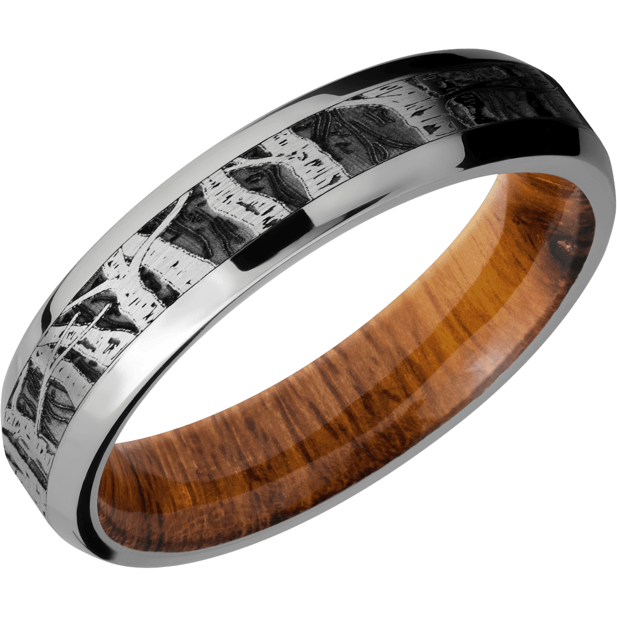 Titanium + Satin , Polish Finish + Desert Iron Wood