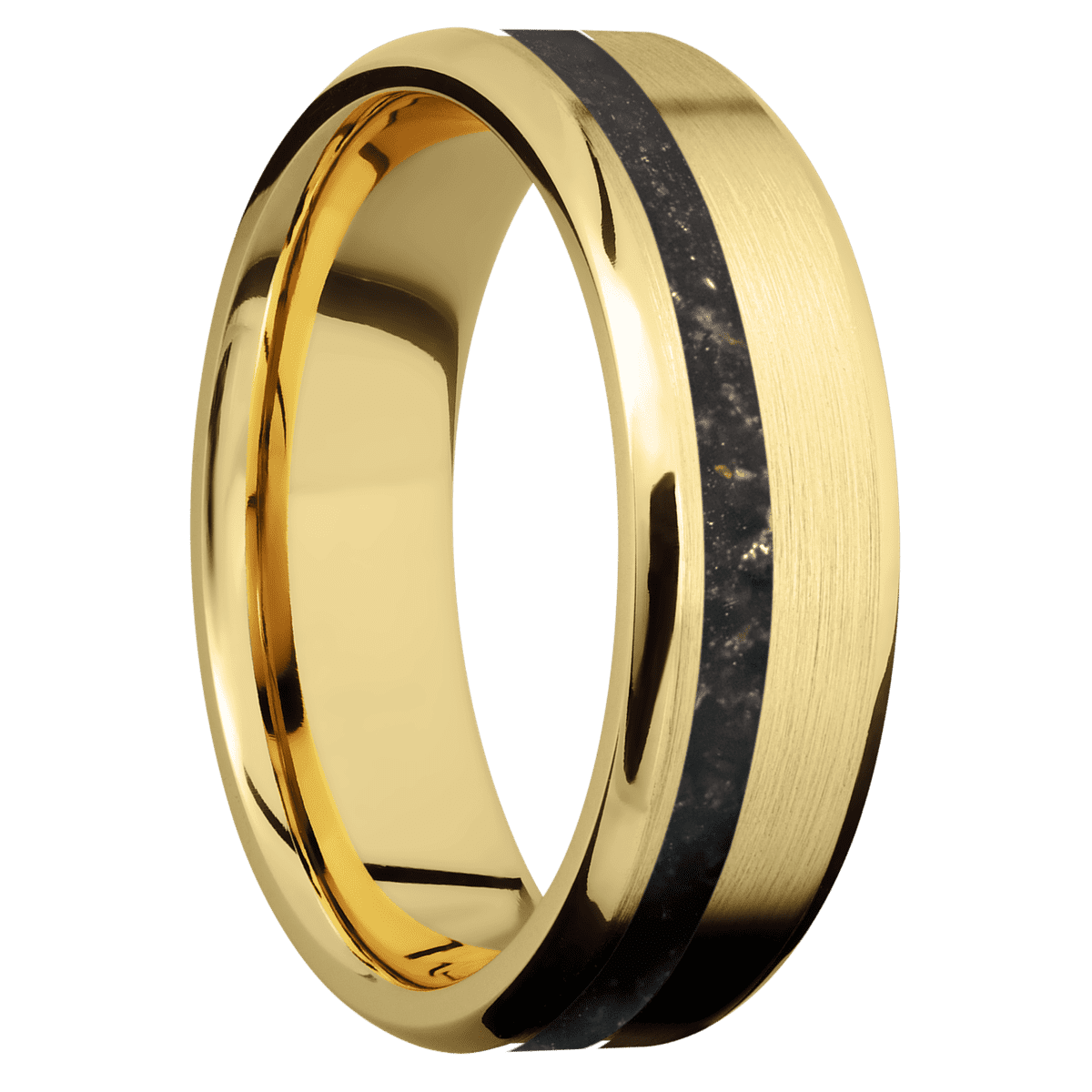 10K Yellow Gold + Satin , Polish Finish