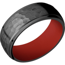 Zirconium + Hammer , Polish Finish + Red Apple