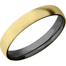 14K Yellow Gold + Satin Finish + Zirconium
