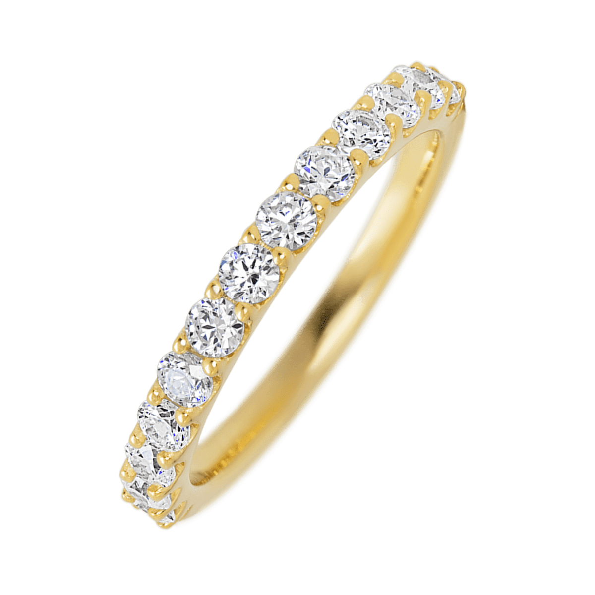 14K Yellow Gold band with 13 Round Lab Grown Diamond having TCW-.65