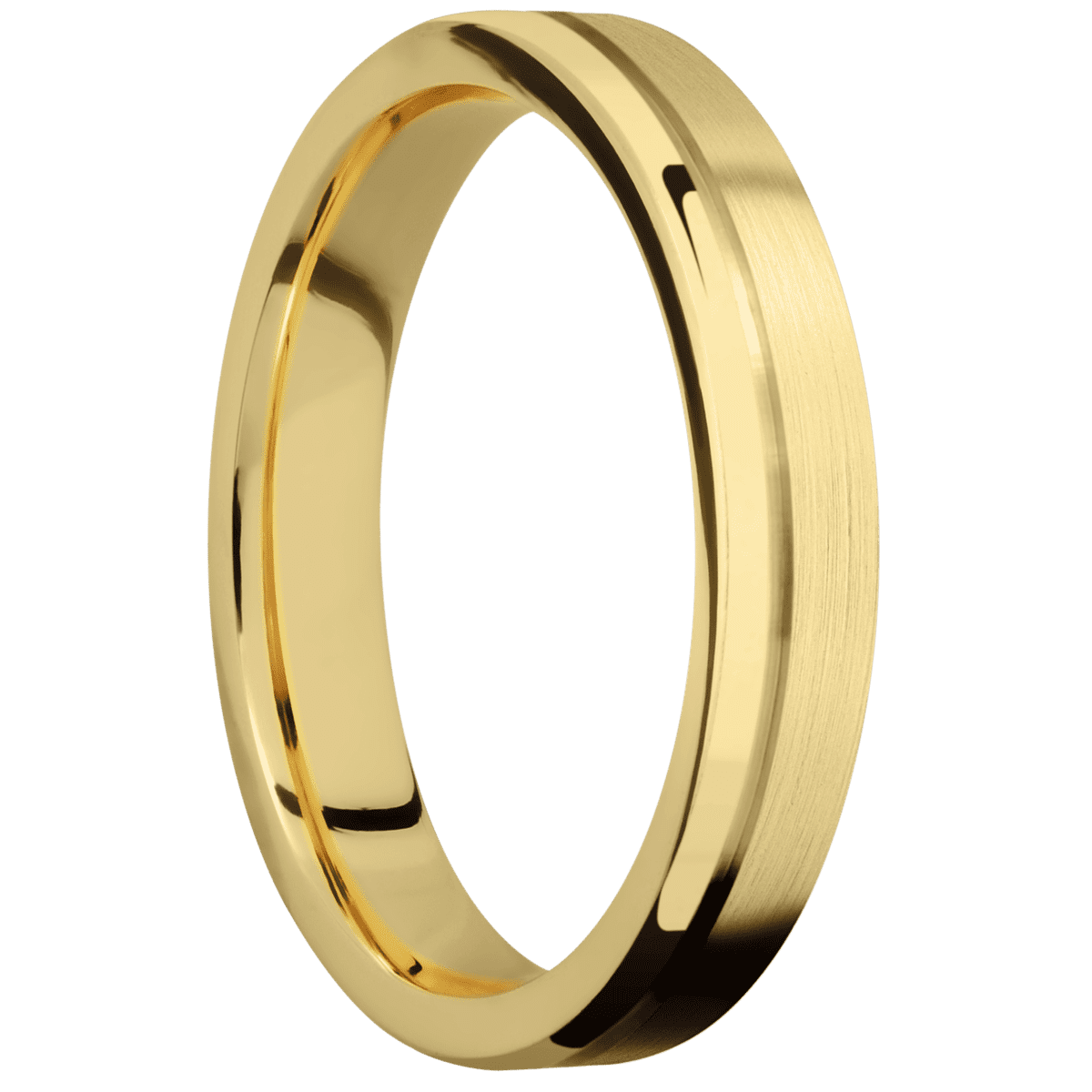 14K Yellow Gold + Satin , Polish Finish