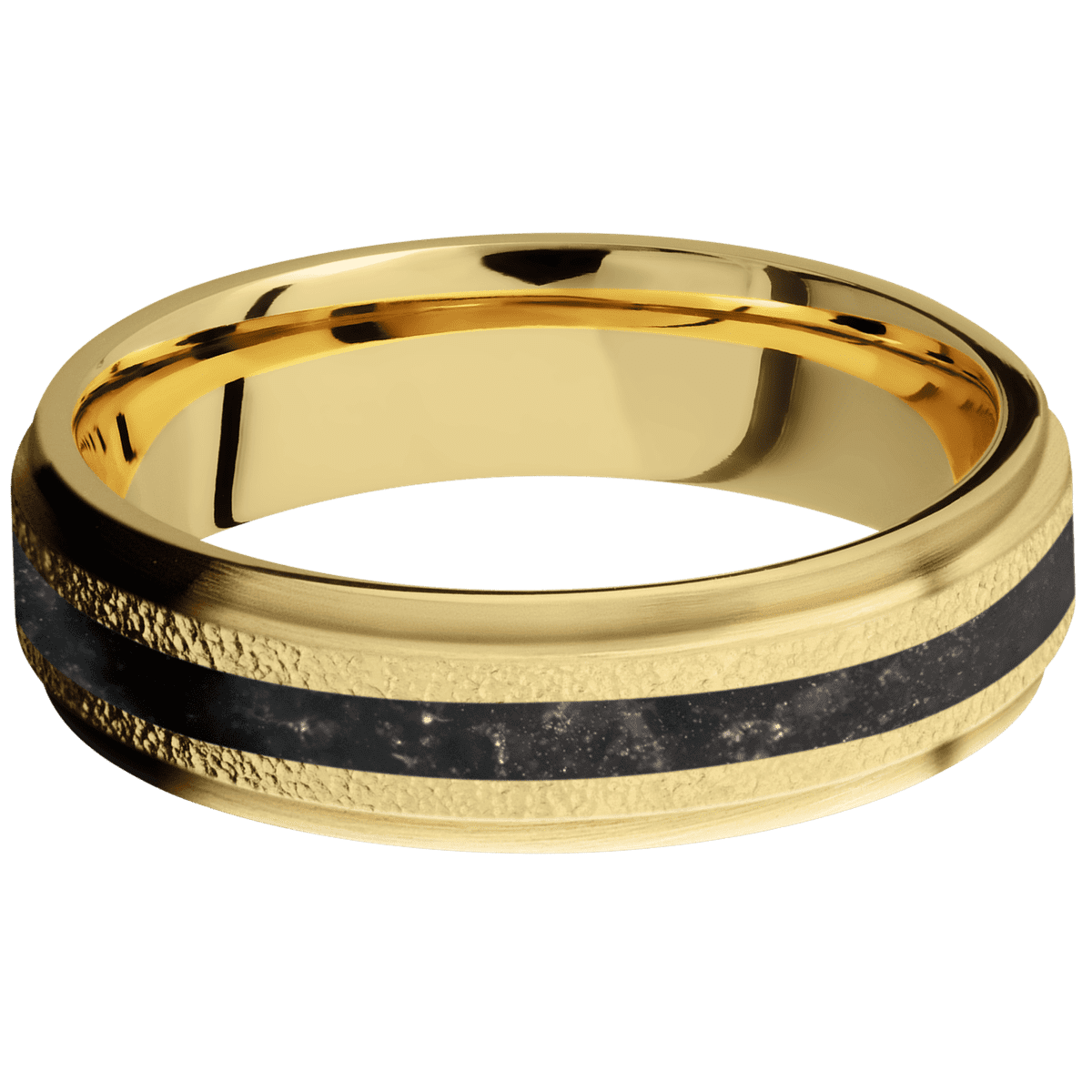 14K Yellow Gold + Stipple , Satin Finish