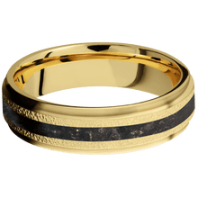 14K Yellow Gold + Stipple , Satin Finish