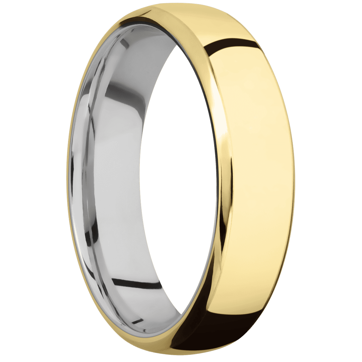 14K Yellow Gold + Polish , Polish Finish + Palladium Silver