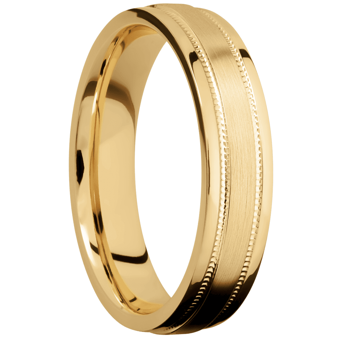 10K Yellow Gold + Satin , Polish Finish