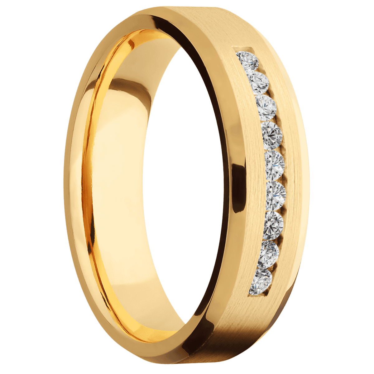 14K Yellow Gold + Satin , Polish Finish