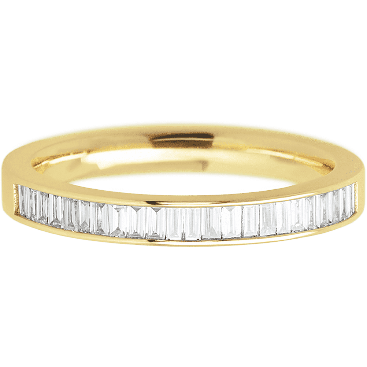 14K Yellow Gold band with 31 Baguette Lab Grown Diamond having TCW-.62