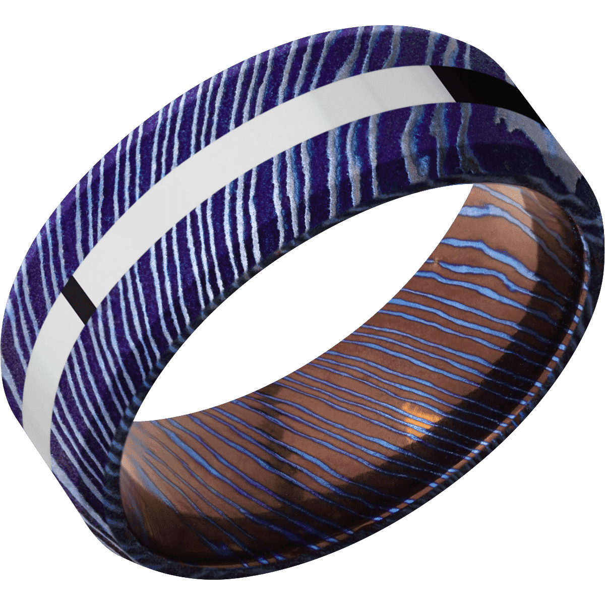 Titanium Damascus + Satinetched , Satinetched Finish