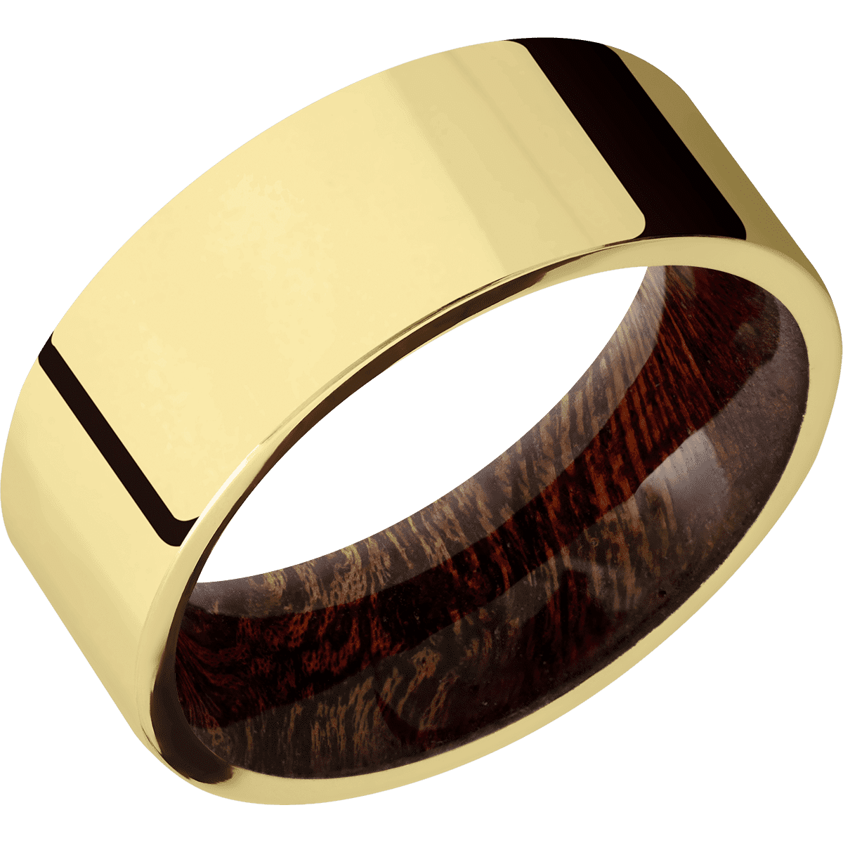 14K Yellow Gold + Polish Finish + Sapele