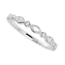 14K White Gold band with 4 Round and 5 Marquise White Lab Diamond having TCW-.56