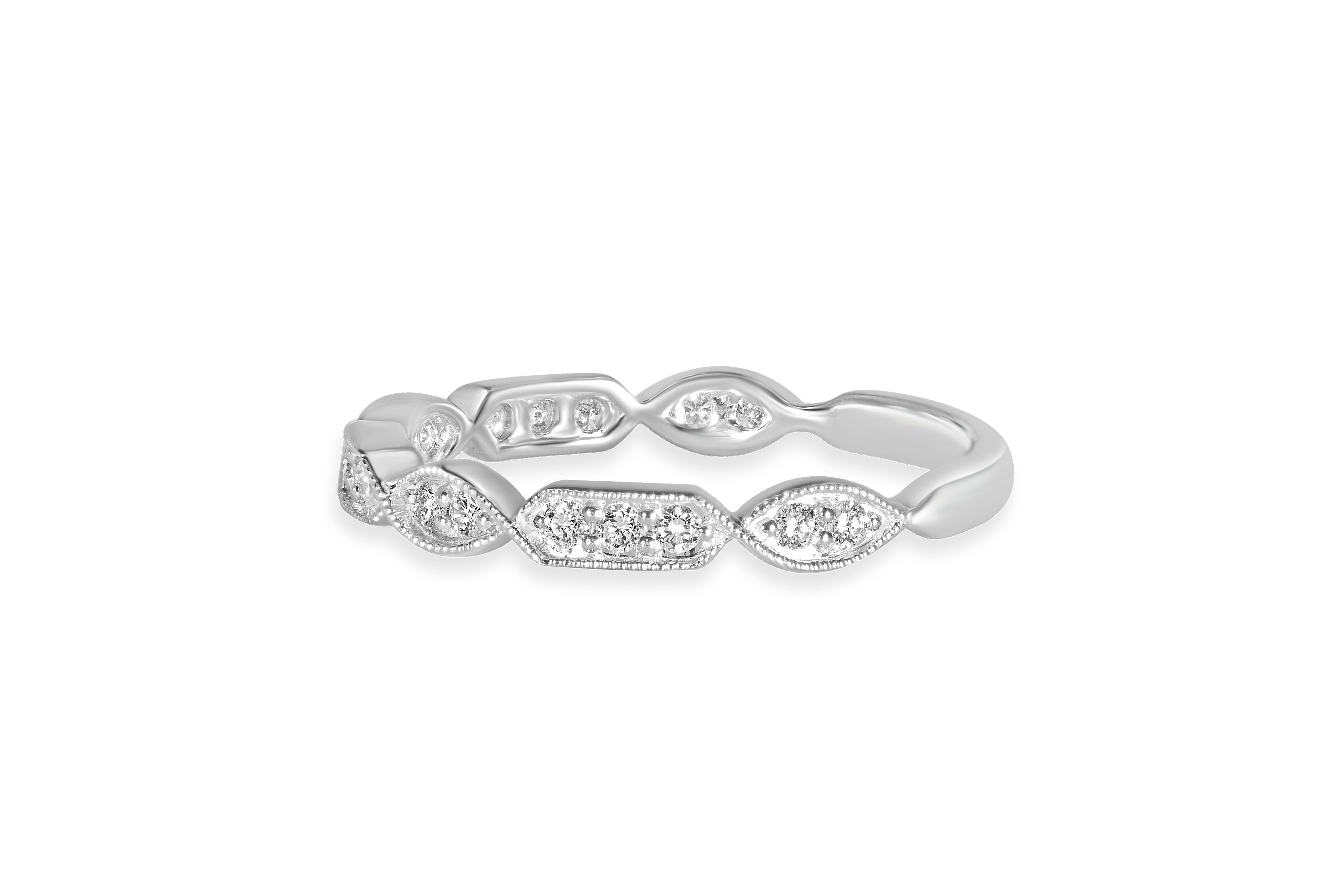 14K White Gold Stackable Diamond Ring