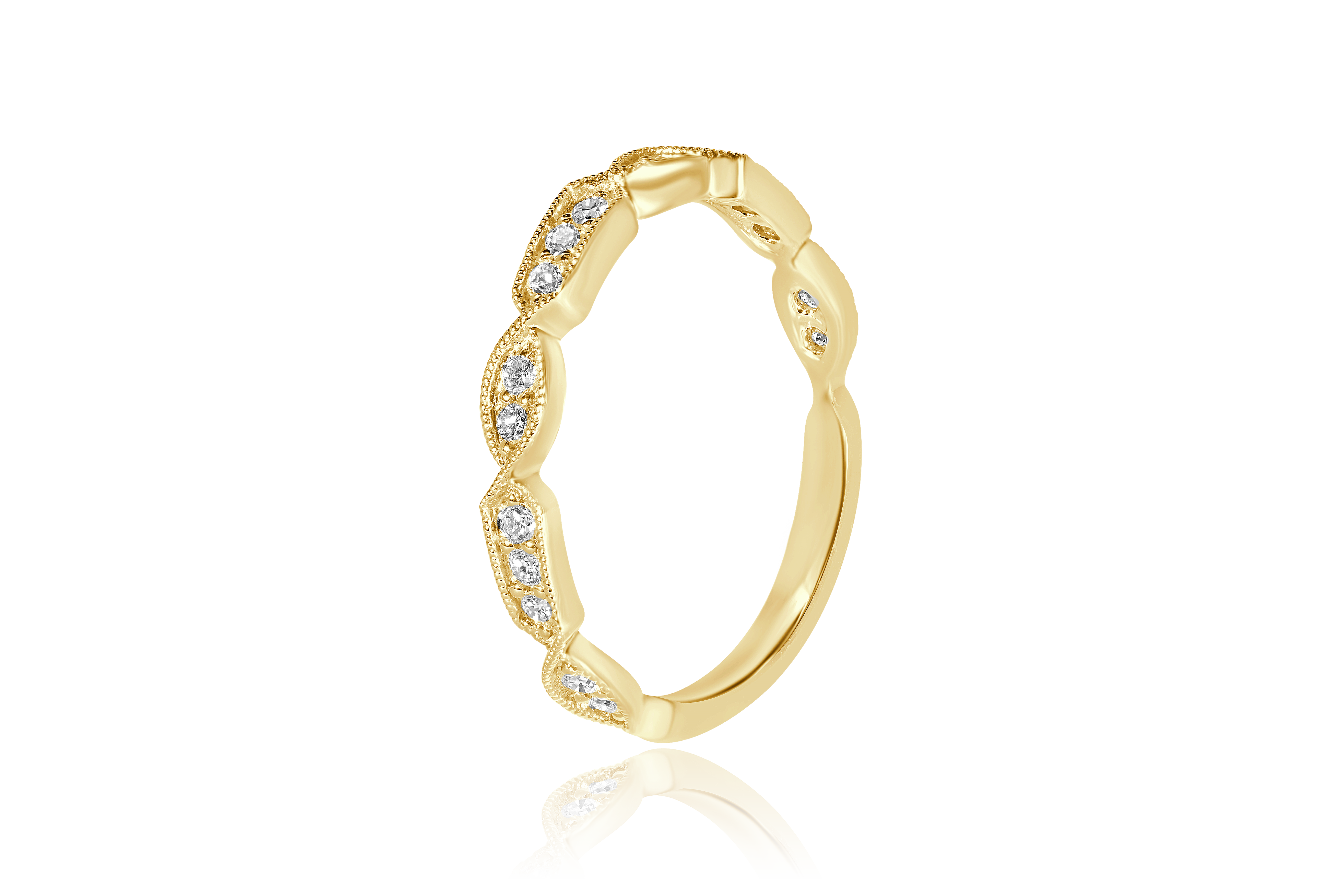 14K Yellow Gold Stackable Diamond Band