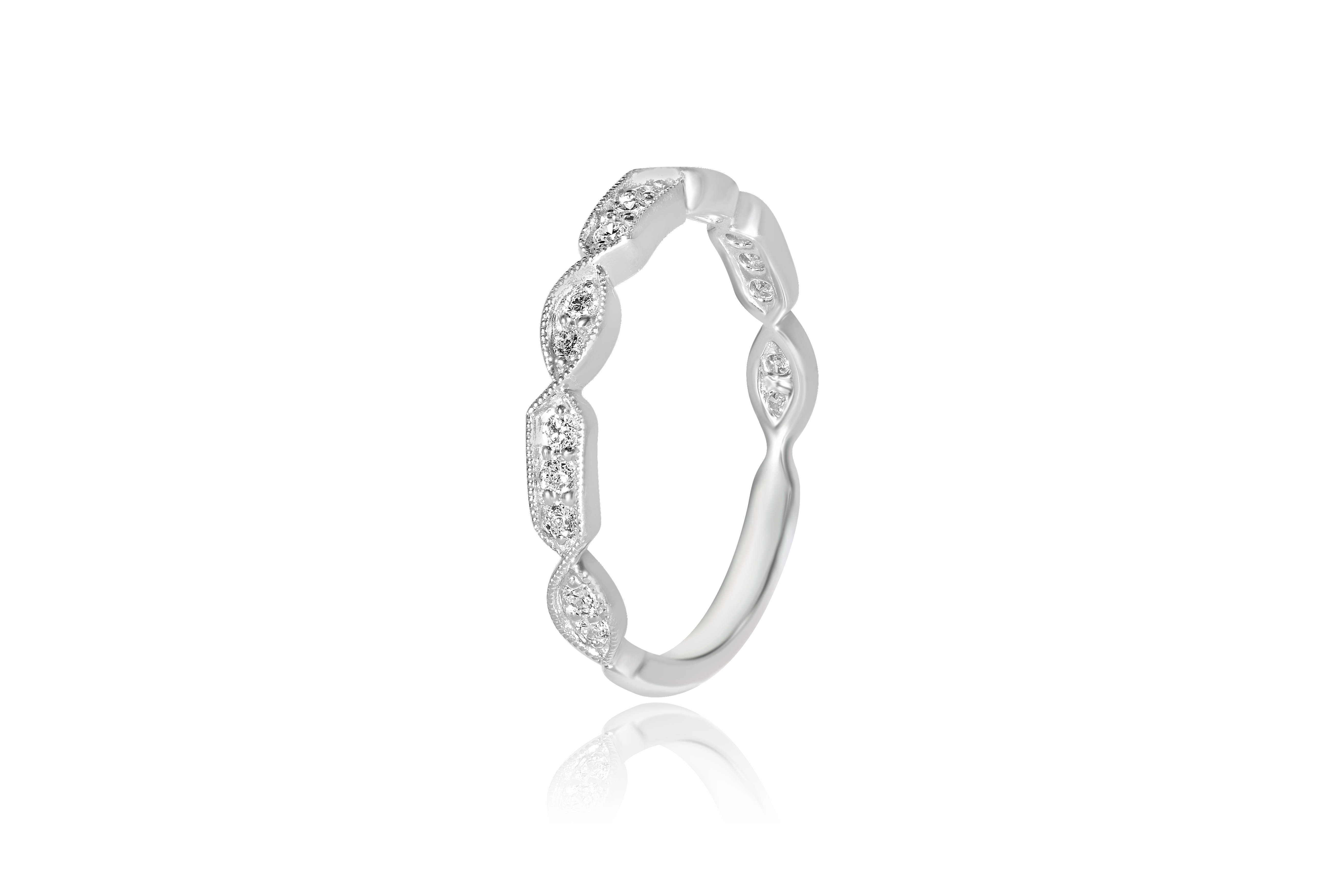 14K White Gold Stackable Diamond Ring