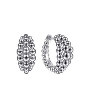 925 Sterling Silver 15mm Beaded Huggies