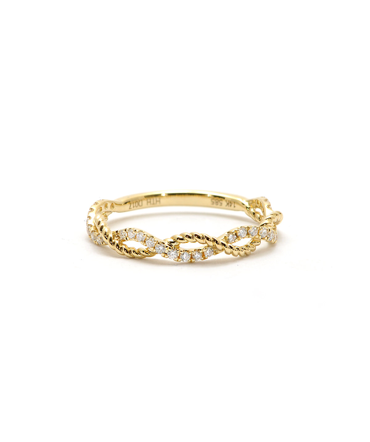 14K Yellow Gold Diamond Twist Ring