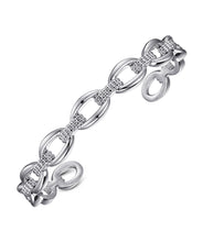 925 Sterling Silver Oval Link Cuff Bangle