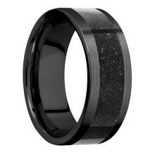 Zirconium with Satin Finish and Dinosaur Bone Black Inlay