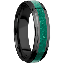 Zirconium with Polish , Polish Finish and Malachite Inlay