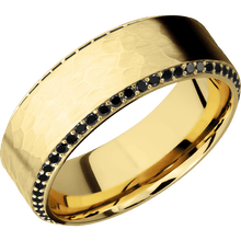 14K Yellow Gold with Hammer , Polish Finish