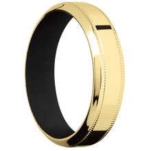 14K Yellow Gold + Polish , Polish Finish + Black