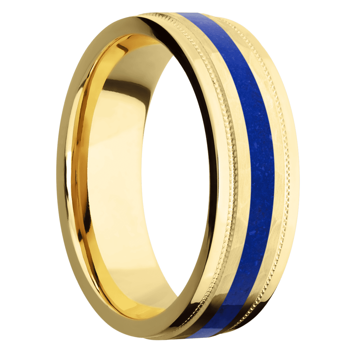 18K Yellow Gold + Hammer , Polish Finish