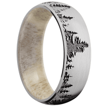 14K White Gold + Satin Finish + Antler