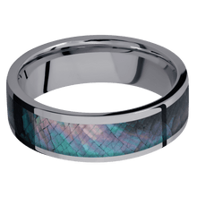 Tantalum with Polish Finish and Black Mother of Pearl Inlay