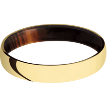 14K Yellow Gold with Polish Finish and Cocobolo