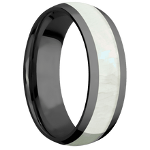 Zirconium with Polish Finish and Freshwater Mother of Pearl Inlay