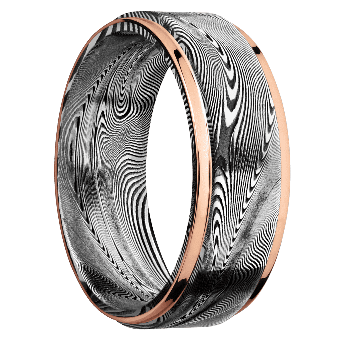 Tightweave with Acid Finish and 14K Rose Gold Inlay