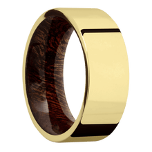 14K Yellow Gold with Polish Finish and Sapele