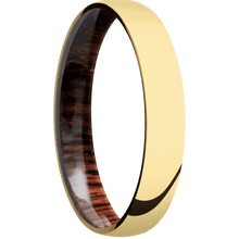 14K Yellow Gold with Polish Finish and Cocobolo