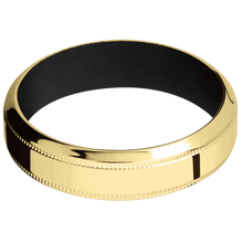 14K Yellow Gold + Polish , Polish Finish + Black