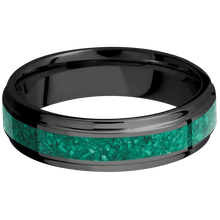 Zirconium with Polish , Polish Finish and Malachite Inlay