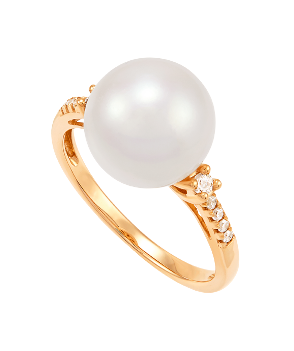 Honora 14K Yellow Gold Diamond and Pearl Fashion Ring