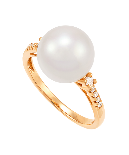 Honora 14K Yellow Gold Diamond and Pearl Fashion Ring Bellman
